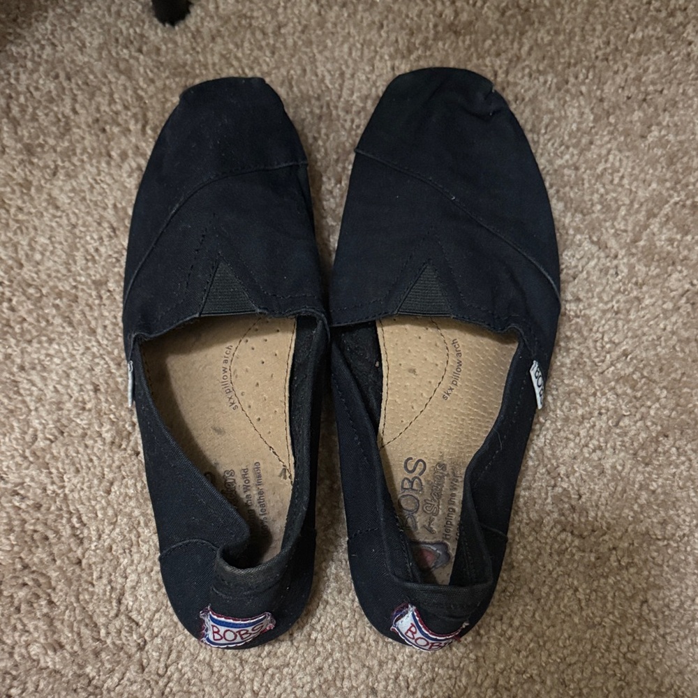 Skechers BOBS Black Casual Slip-Ons